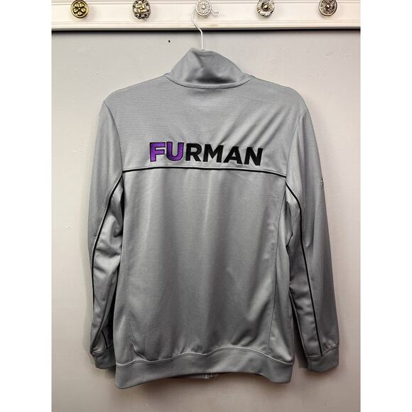 Furman Paladins Jacket Womens Small Gray Purple Nike NCAA Basketball Logo - Picture 2 of 10